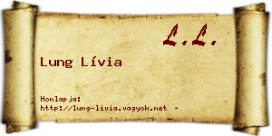 Lung Lívia névjegykártya
